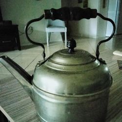 Vintage Tin Tea Kettle 