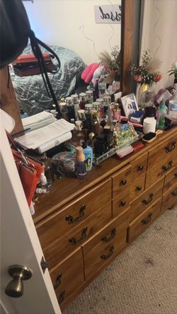 Wood Dresser with Mirror
