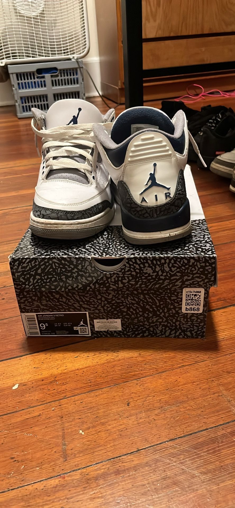 Midnight Navy 3s ( Size 9.5 )