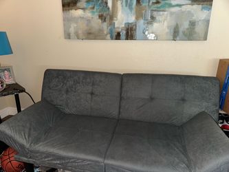 2 Sets Gray Tufted Futon Sofa Sleeper / Foldable Sofa bed