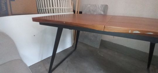 Solid Wood Table W/ Iron Frame