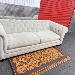 Light Gray Tufted Chesterfield Sofa