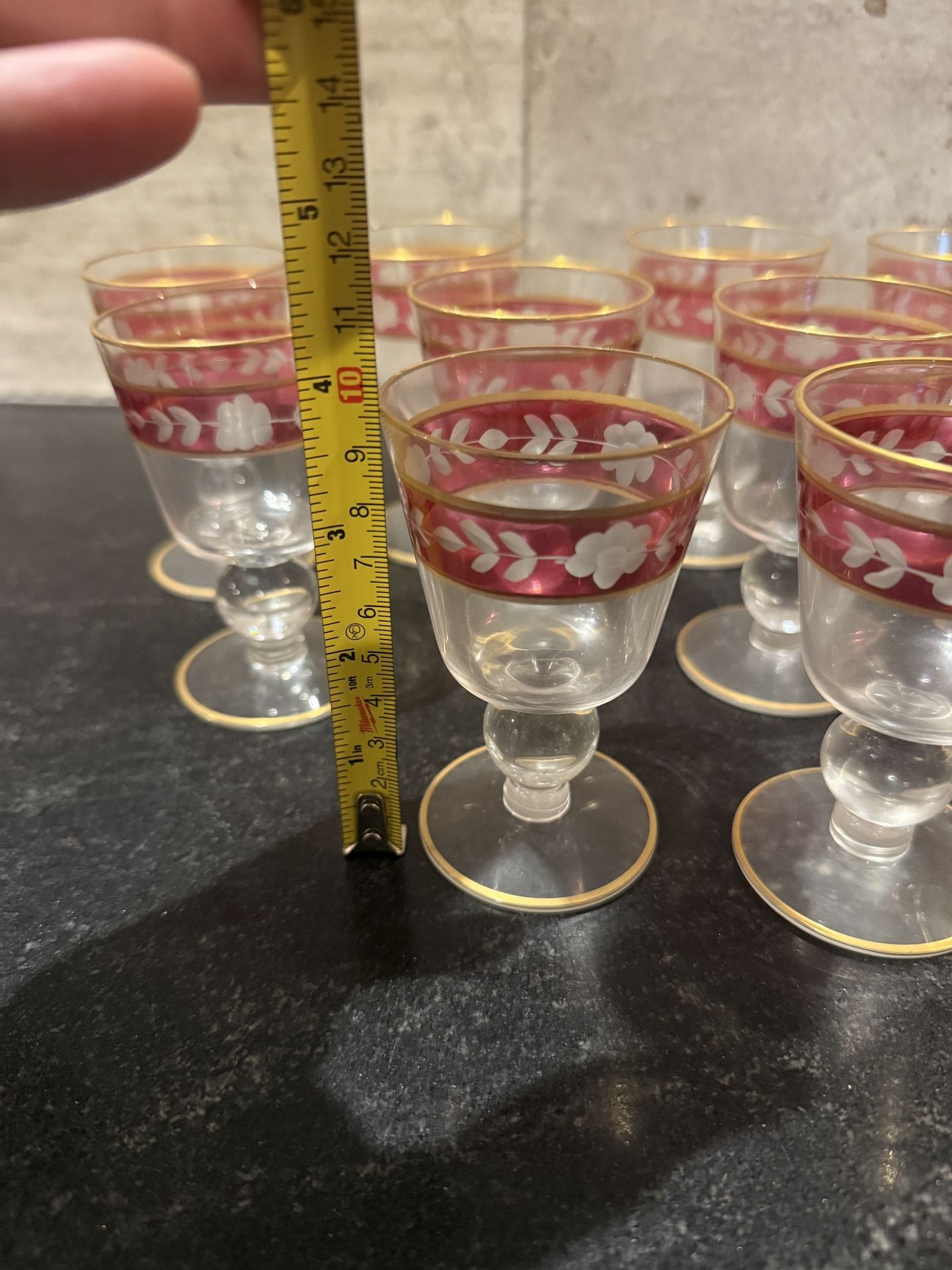 Antique 1920's Era Sherry Glasses