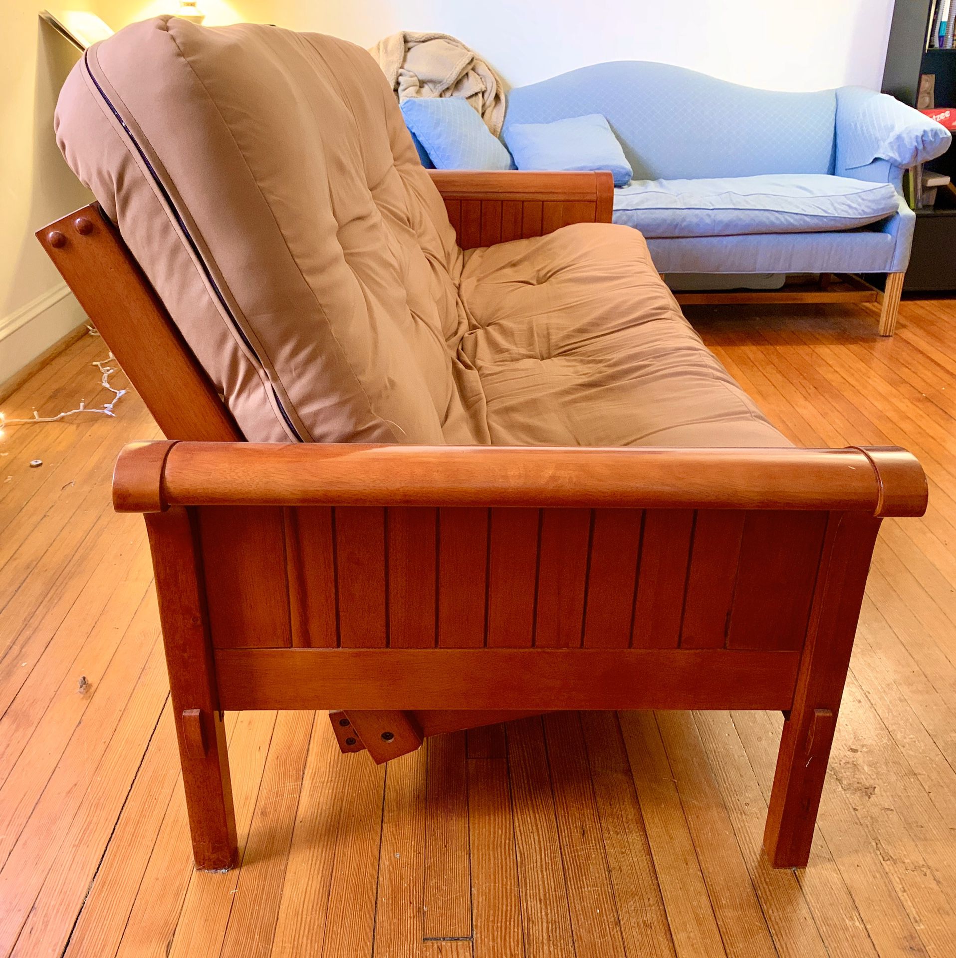 Queen sized wooden futon