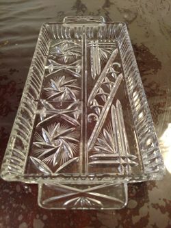 Vintage Crystal Rectangular Divided Tray