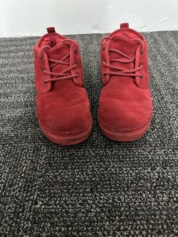 UGG Australia Mens Neumel 3236 Ankle Red Suede Sheepskin Boots Sz 11