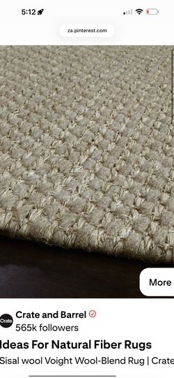 Crate and Barrel Sisal and Wool Rug with latex bottom