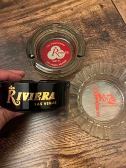 Vintage Las Vegas Casino Ashtray Lot – Riviera & Union Plaza (3-Piece Set)