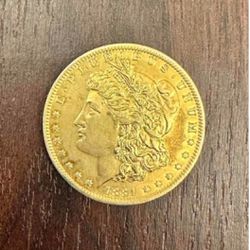 1884 Gold Plated Morgan Silver Dollar
