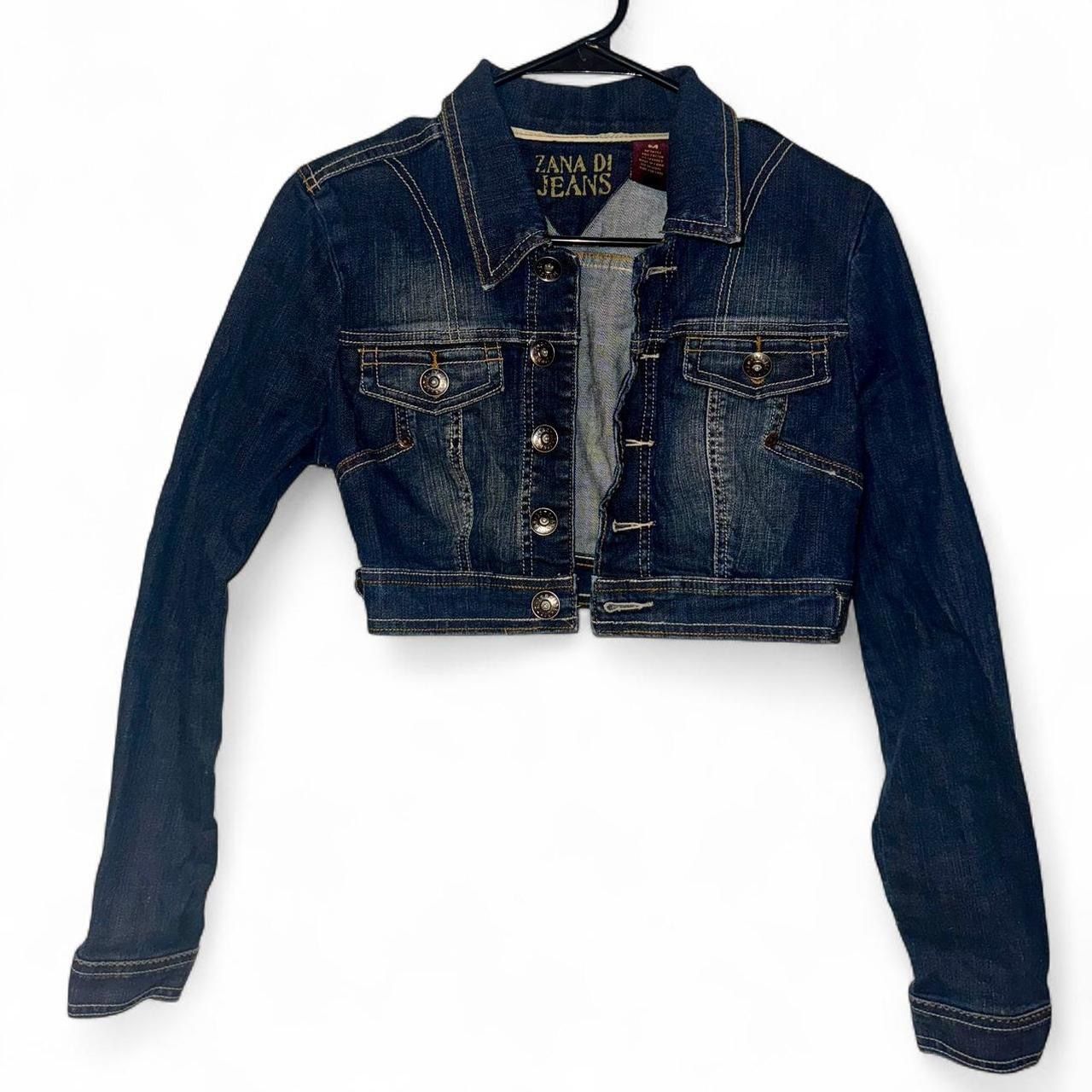 Zana Di Dark Blue Cropped Denim Jacket
