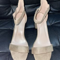 Nude Ankle-Strap Heels