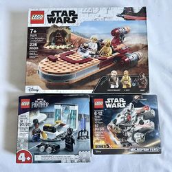 LEGO SEALED NEW RETIRED RARE SETS STAR WARS MICROFIGHTER LANDSPEEDER MARVEL SHURI’S LAB DISNEY