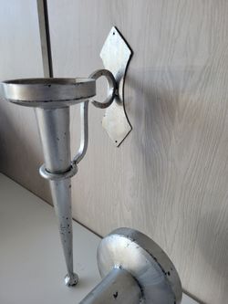 Silver Metal Candle Holder Sconces