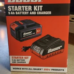 BAUER (5) AH BATTERY & CHARGER 