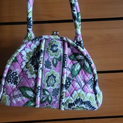 Nice Pink Floral Click Lock Vera Bradley Hand Bag & Wallet