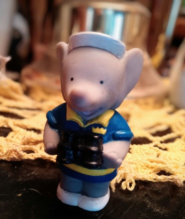 Adorable Elephant Holding Binoculars Pencil Topper 