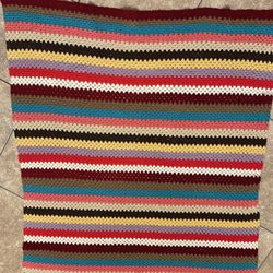 Handmade Vintage Crochet Afghan / Throw Blanket – Boho • Southwest • MCM Vibes
