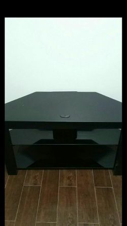 Black glass tv stand