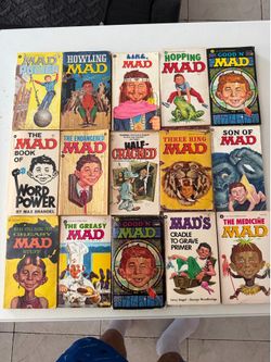 Vintage MAD Magazine Paperback Book Collection - Lot of 15 - Alfred E. Neuman
