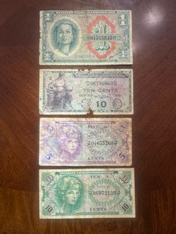 Military Payment Certificate Lot of 4 Notes