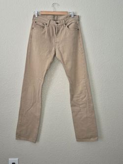 Levis 501 Jeans Mens Original Button Fly Color Beige Blank Red Tab W30 X L34