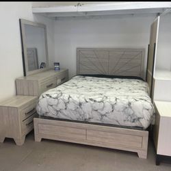 Get a Full or Queen Size Bed With Dresser & Mirror and Night Stand  — all for just $698!