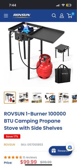 ROVSUN 1-Burner 100000 BTU Camping Propane Stove