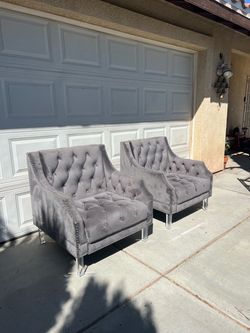 Gray Velvet Accent Chairs! $249/EACH