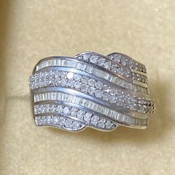 Sterling Silver 2 Carat Diamond Ring