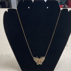 Women’s Yellow Gold Butterfly Necklace 