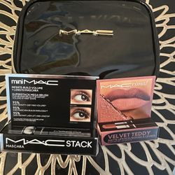 MACStack Mascara in shade Black Stack, deluxe sample size • MACximal Silky Matte Lipstick in shade Velvet Teddy, deluxe sample size MAC Holiday Pouch