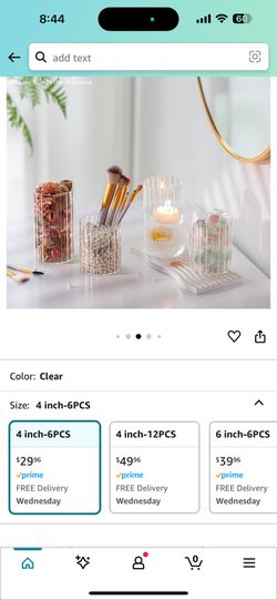 6ct Glass Candle Holder/flower Case