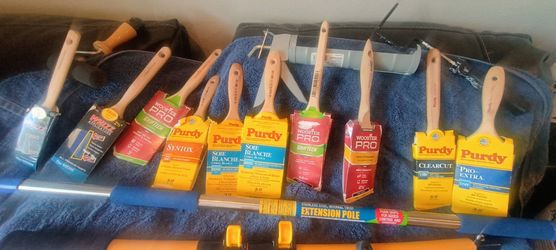 Purdy & Wooster Pro Paint Brush Lot with Extension Pole