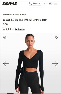 NikeSKIMS Stretch Knit Women's Long-Sleeve Wrap Top