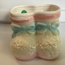 Baby Booties Ceramic Planter