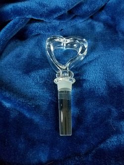 Full Lead Crystal Open Heart Bottle Stopper