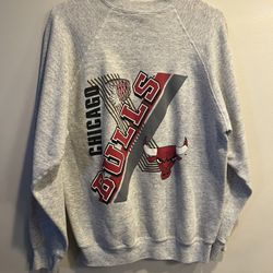 Vintage 1990s Chicago Bulls Gray NBA Artex Crewneck Sweatshirt  Sz Large  