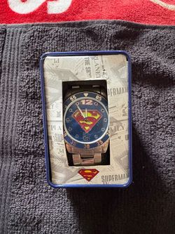 Superman DC Comics Analog Watch with Tin Box