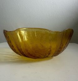 Vintage Amber Glass Bowl