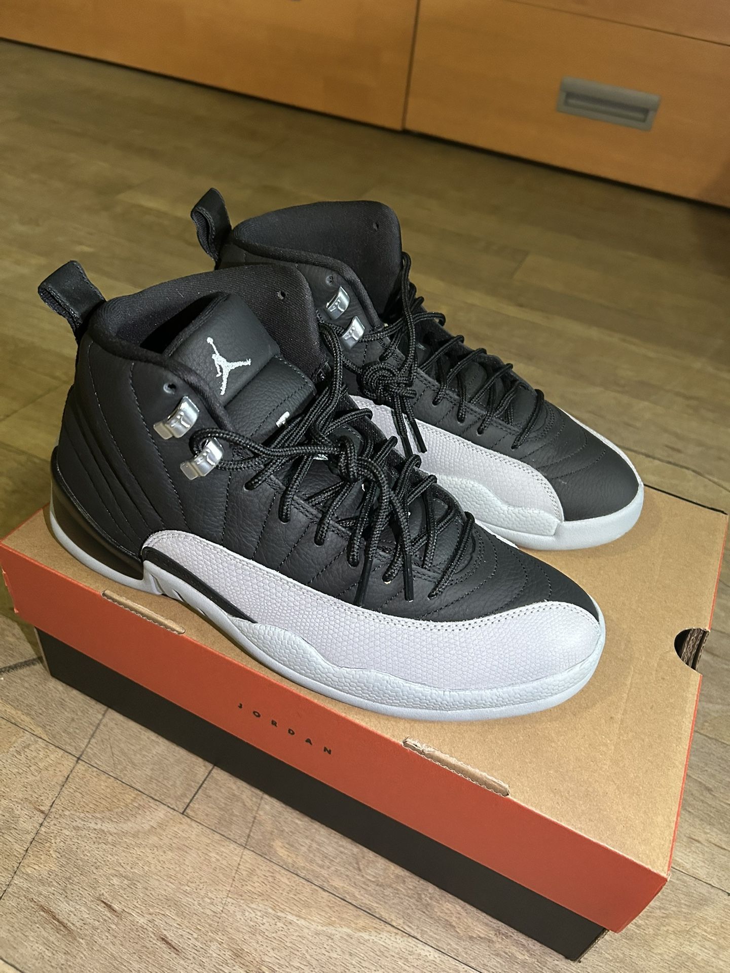 Air Jordan 12 Retro 'Black And Wolf Grey' Men's 1/2
