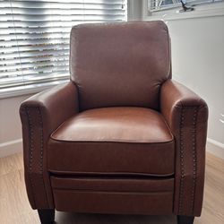 Push Back Recliner with Nailhead Trim
