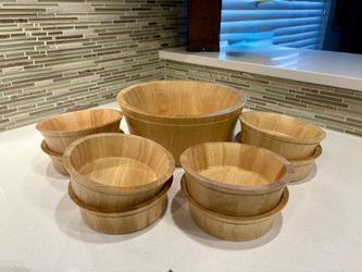 Wood Salad Bowl Set