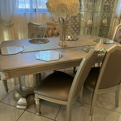 Dining room table and six chairs