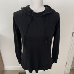 NM Neiman Marcus Women’s Silk/Cashmere Black Pullover Sweater Hoodie, S