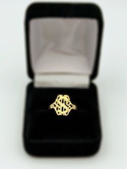 10k solid yellow gold Rich Money $ Dollar sign ring sz 7
