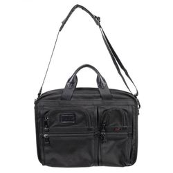 TUMI Black Canvas Briefcase Messenger Bag Work School