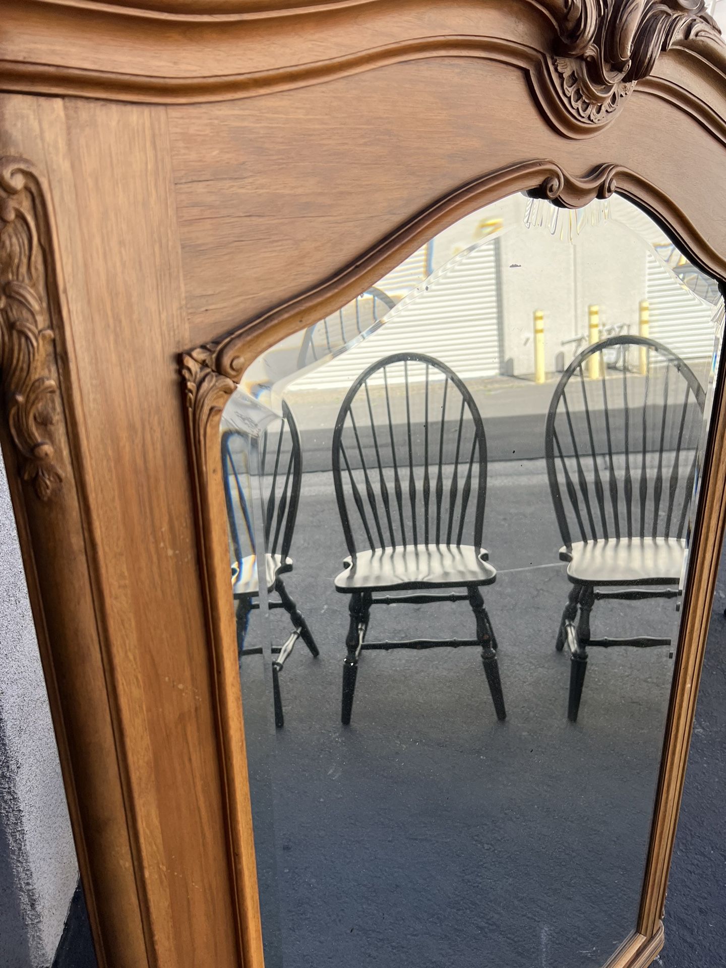 Intricate And Unique Large Vintage Wooden Mirror