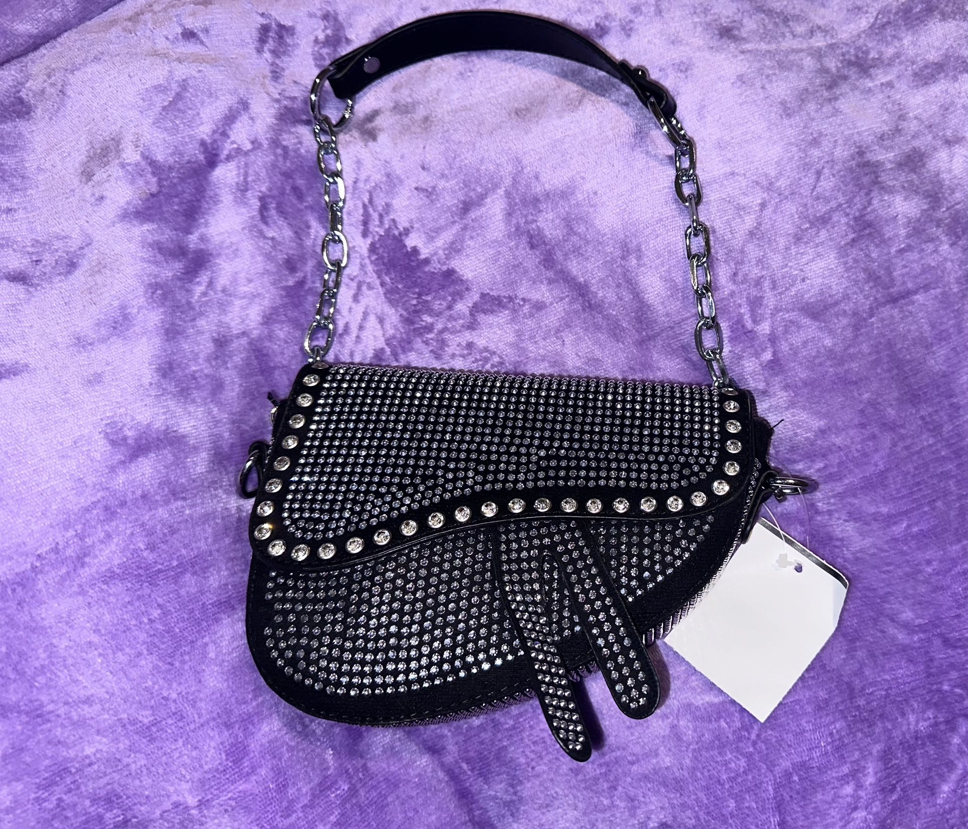 Rhinestone Saddle Bag