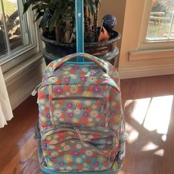 J World Wheeled Rolling Backpack Travel Luggage Bag Laptop Carry-On