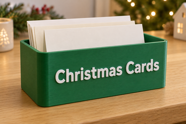 Christmas Greeting Card Caddy | Holiday Card Organizer | Custom Colors | 3D Printed